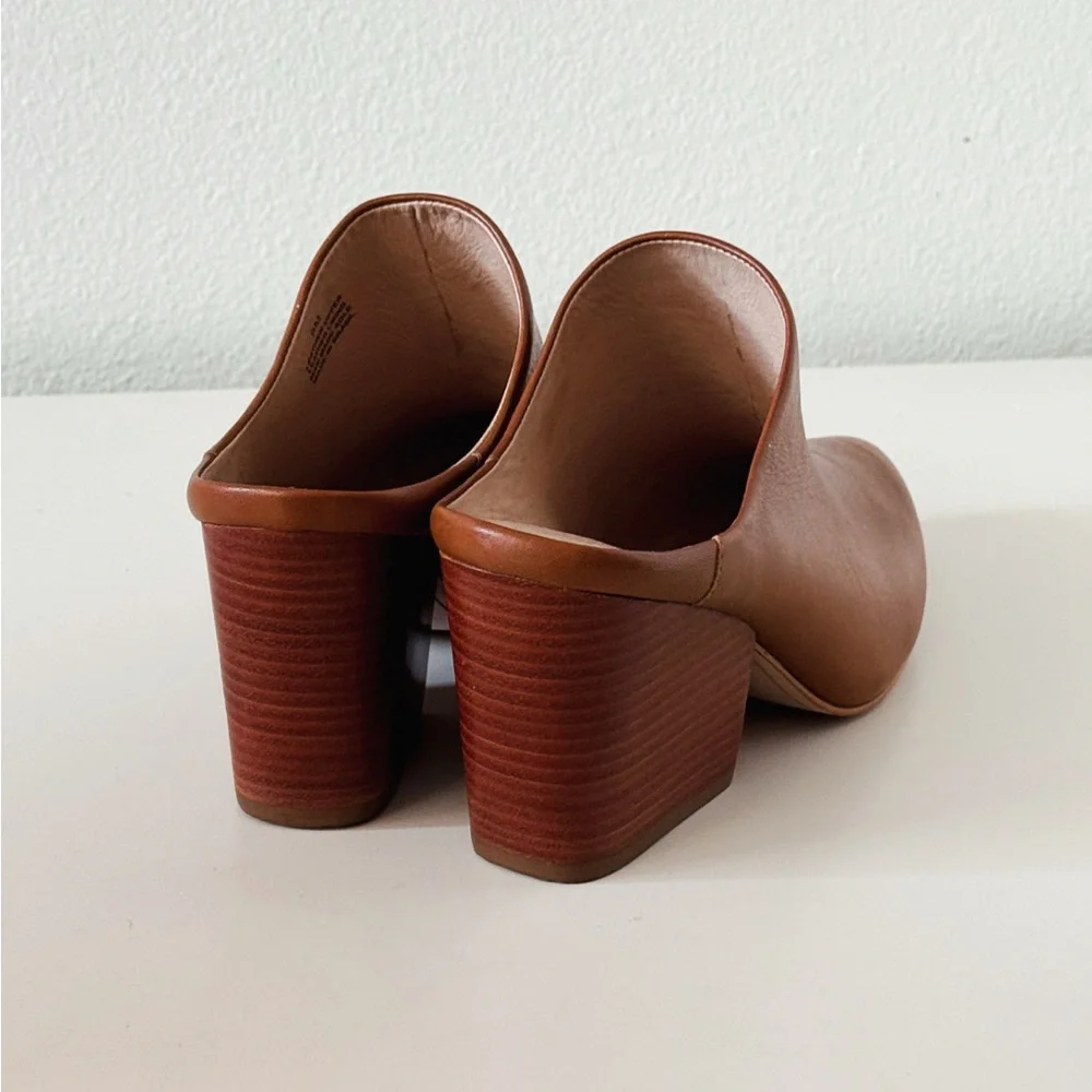 Able Global Rojas Pointed Toe Leather Mules Cognac - Picture 3 of 5